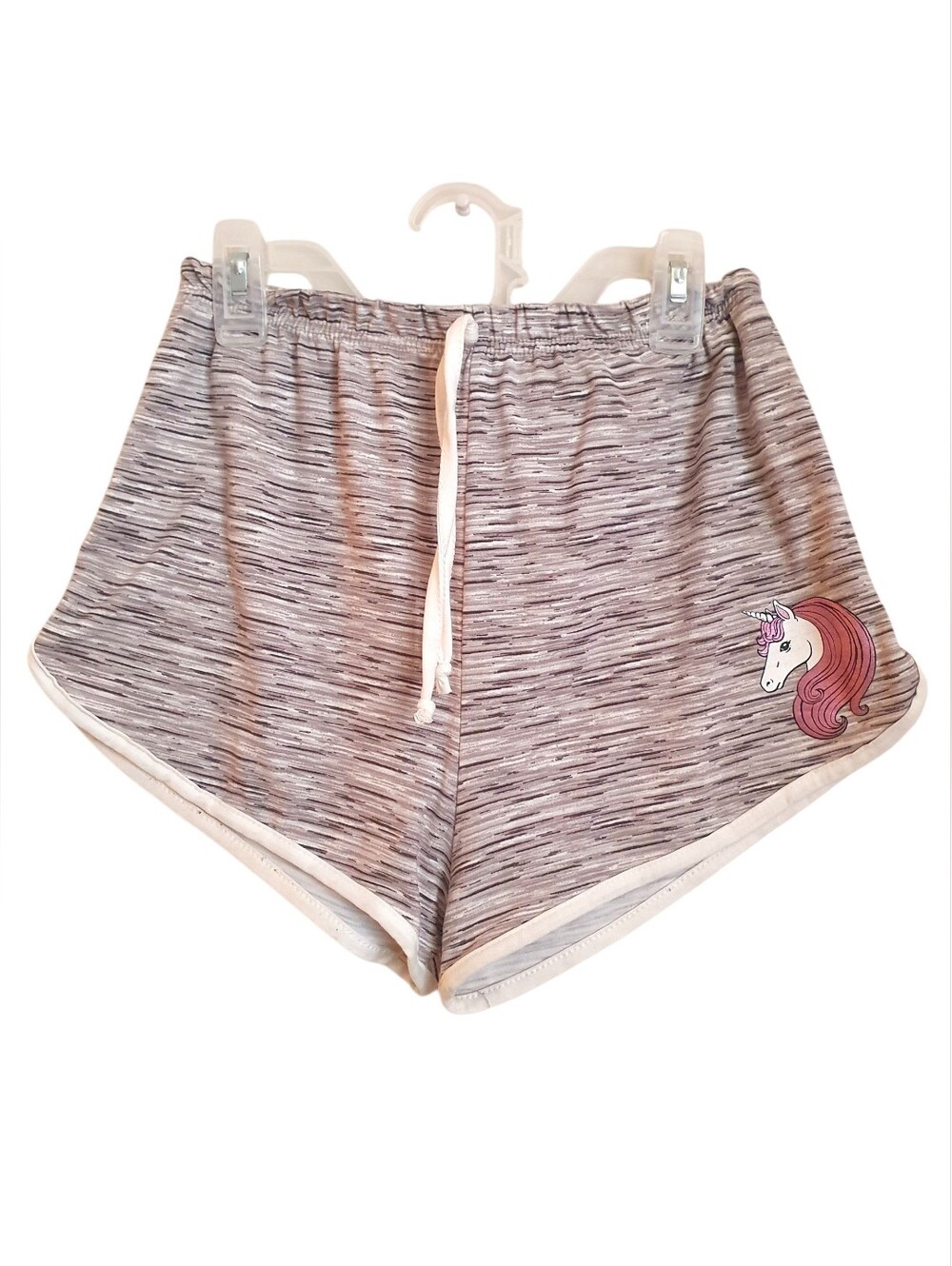 Emma & Elsa Unicorn Gray Pink Lounge Soft Shorts Size 12